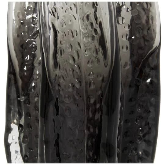 12" Black Ombre Wavy Abstract Glass Vase 5 12" Black Ombre Wavy Abstract Glass Vase - Image 3