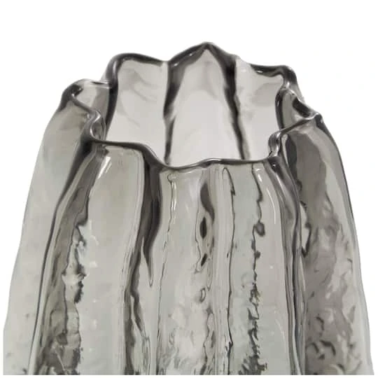 12" Black Ombre Wavy Abstract Glass Vase 6 12" Black Ombre Wavy Abstract Glass Vase - Image 4