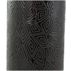 19" Black Geometric Etched Ceramic Vase -Flowers Michael Store D758465S 6