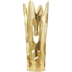 Gold Aluminum Drip Vase With Melting Designed Body Set -Flowers Michael Store D758467S 2