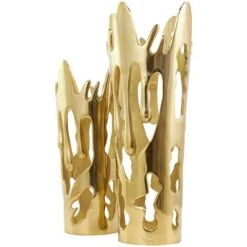 Gold Aluminum Drip Vase With Melting Designed Body Set -Flowers Michael Store D758467S 3