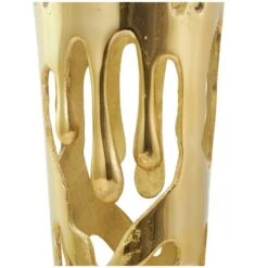 Gold Aluminum Drip Vase With Melting Designed Body Set -Flowers Michael Store D758467S 6