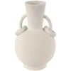 13" Ceramic Textured Vase With Ring Handles White -Flowers Michael Store D758472S 1