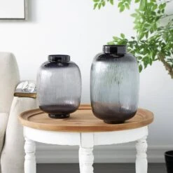 Black & Gray Ombre Glass Vase Set -Flowers Michael Store D758475S 10