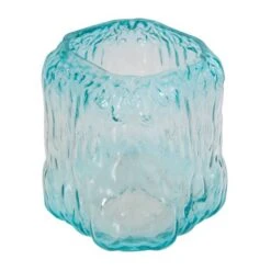 7" Marine Ombre Dimensional Textured Glass Vase