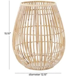 15" Bamboo Handmade Open Frame Round Vase 14 15" Bamboo Handmade Open Frame Round Vase -Flowers Michael Store D758506S 5