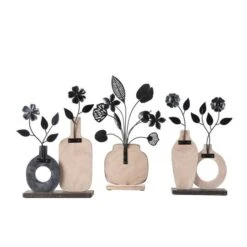 Floral Patterned Vase Sculpture Set -Flowers Michael Store D758508S 10