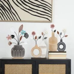Floral Patterned Vase Sculpture Set -Flowers Michael Store D758508S 12