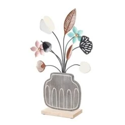 Floral Patterned Vase Sculpture Set -Flowers Michael Store D758508S 7