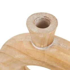 Natural Wood Circular Vase With Cutout Center Set -Flowers Michael Store D758509S 5