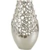 15" Silver Aluminum Vase With Freeform Open Lattice -Flowers Michael Store D758513S 1