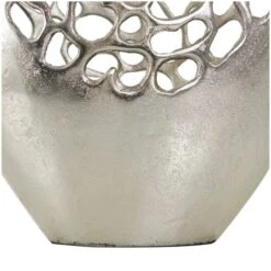 15" Silver Aluminum Vase With Freeform Open Lattice -Flowers Michael Store D758513S 2