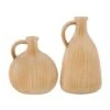 Natural Wood Slim Jug Inspired Vase Set