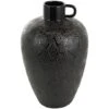 19" Black Ceramic Vase With Geometric Etchings -Flowers Michael Store D758519S 1
