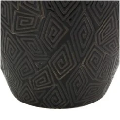 19" Black Ceramic Vase With Geometric Etchings 15 19" Black Ceramic Vase With Geometric Etchings -Flowers Michael Store D758519S 6