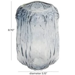 9" Gray Ombre Textured Rectangular Glass Vase -Flowers Michael Store D758522S 4