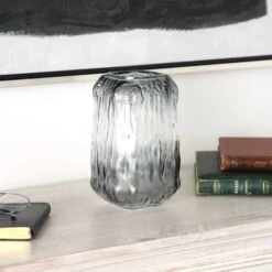 9" Gray Ombre Textured Rectangular Glass Vase -Flowers Michael Store D758522S 5