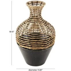 18" Brown Seagrass Handmade Twisted Vase -Flowers Michael Store D758523S 5