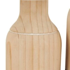 Natural Wood Color Block Vase Set -Flowers Michael Store D758532S 4