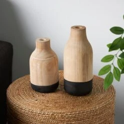 Natural Wood Color Block Vase Set -Flowers Michael Store D758532S 8