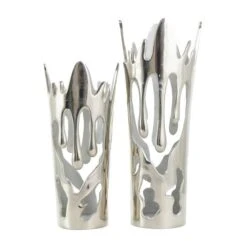 Silver Aluminum Melting Drip Vase Set -Flowers Michael Store D758534S 1 1