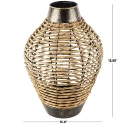 16" Brown Seagrass Handmade Twisted Vase -Flowers Michael Store D758538S 4