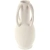 15" White Ceramic Textured Vase With 4 Handles 2 15" White Ceramic Textured Vase With 4 Handles -Flowers Michael Store D758539S 1