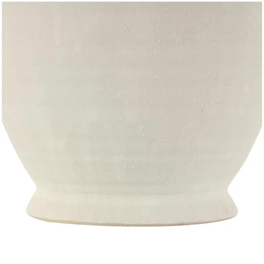 15" White Ceramic Textured Vase With 4 Handles 7 15" White Ceramic Textured Vase With 4 Handles - Image 5