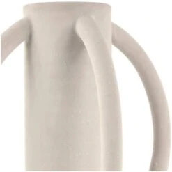 15" White Ceramic Textured Vase With 4 Handles 10 15" White Ceramic Textured Vase With 4 Handles -Flowers Michael Store D758539S 3