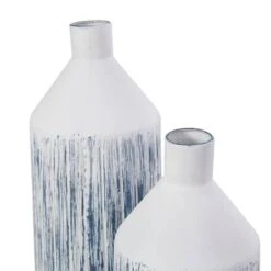 Blue & White Metal Brushed Vase Set -Flowers Michael Store D758540S 3