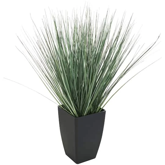 19" Onion Grass Artificial Plant With Black Plastic Pot 4 19" Onion Grass Artificial Plant With Black Plastic Pot - Image 2