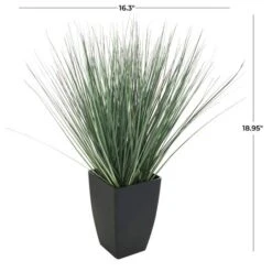 19" Onion Grass Artificial Plant With Black Plastic Pot 11 19" Onion Grass Artificial Plant With Black Plastic Pot -Flowers Michael Store D760283S 3