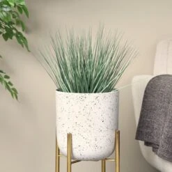 19" Onion Grass Artificial Plant With Black Plastic Pot 13 19" Onion Grass Artificial Plant With Black Plastic Pot -Flowers Michael Store D760283S 4