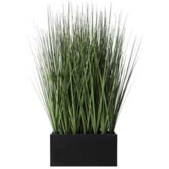 18" Onion Grass Artificial Plant With Black Rectangular Pot -Flowers Michael Store D760285S 2