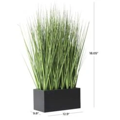 18" Onion Grass Artificial Plant With Black Rectangular Pot -Flowers Michael Store D760285S 4
