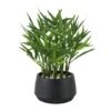 13" Green Faux Foliage Artificial Plant With Black Pot -Flowers Michael Store D760290S 1