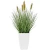 20" Green Foliage Artificial Plant With White Pot