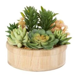 7" Succulent Artificial Plant With Natural Pot