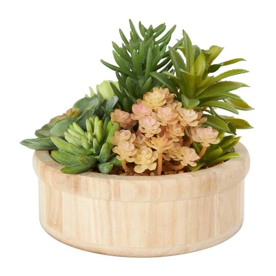 7" Succulent Artificial Plant With Natural Pot 6 7" Succulent Artificial Plant With Natural Pot - Image 4
