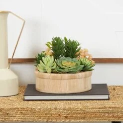 7" Succulent Artificial Plant With Natural Pot 13 7" Succulent Artificial Plant With Natural Pot -Flowers Michael Store D760296S 9