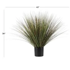 3ft. Green Onion Grass Artificial Plant With Black Pot -Flowers Michael Store D760302S 3