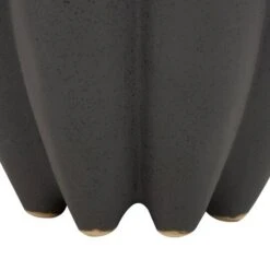 15" Black Ceramic Speckle Textured Tulip Shape Vase 15 15" Black Ceramic Speckle Textured Tulip Shape Vase -Flowers Michael Store D760329S 5
