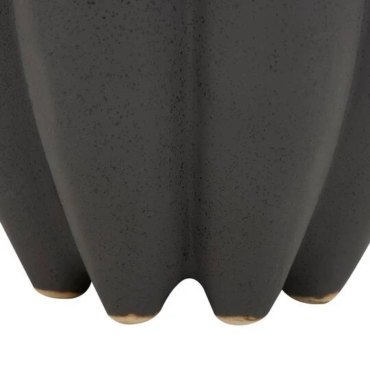 15" Black Ceramic Speckle Textured Tulip Shape Vase 8 15" Black Ceramic Speckle Textured Tulip Shape Vase - Image 6