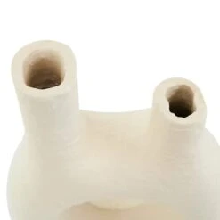 14" Beige Paper Mache Abstract Double Opening Vase -Flowers Michael Store D760342S 4