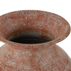 14" White & Rust Distressed Vase -Flowers Michael Store D760360S 5