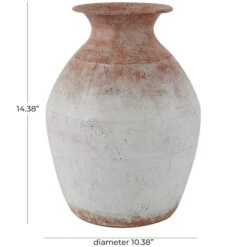 14" White & Rust Distressed Vase -Flowers Michael Store D760360S 7