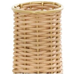 15" Brown & Gold Rattan Handmade Woven Vase -Flowers Michael Store D760377S 5