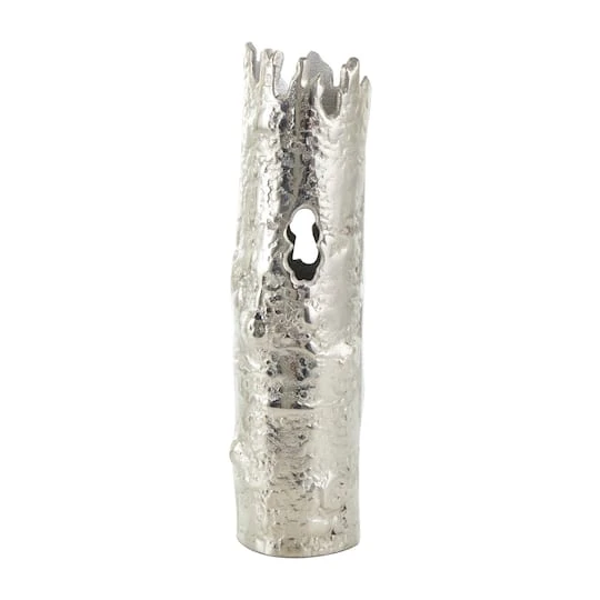 CosmoLiving By Cosmopolitan Silver Aluminum Tree Trunk Inspired Vase Set 6 CosmoLiving By Cosmopolitan Silver Aluminum Tree Trunk Inspired Vase Set - Image 4