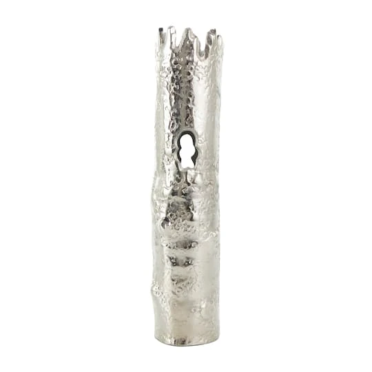 CosmoLiving By Cosmopolitan Silver Aluminum Tree Trunk Inspired Vase Set 7 CosmoLiving By Cosmopolitan Silver Aluminum Tree Trunk Inspired Vase Set - Image 5