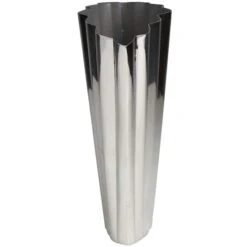 12" Silver Stainless Steel Vase With Zig Zag Edging 12 12" Silver Stainless Steel Vase With Zig Zag Edging -Flowers Michael Store D760460S 2